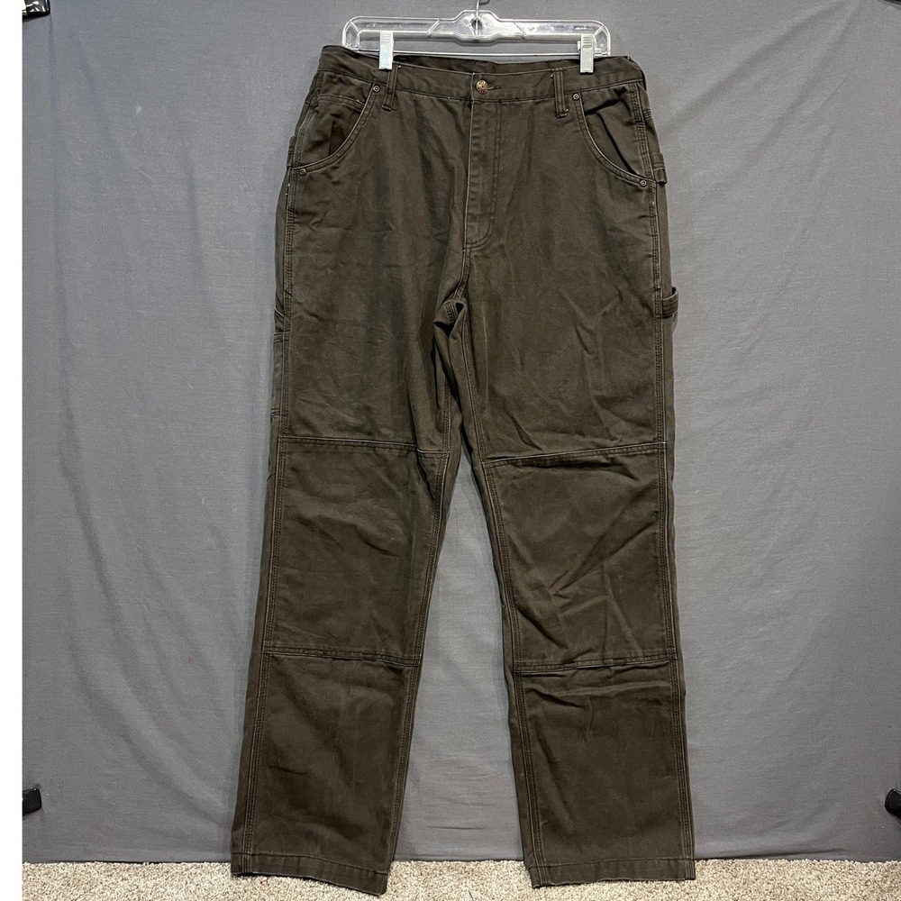 Lakin‎ McKey Double Knee Work Pants Mens 34x32 Brown Utility Carpenter Canvas